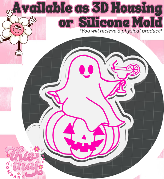 Freshie | Silicone Mold | Drinking Pumpkin Ghost