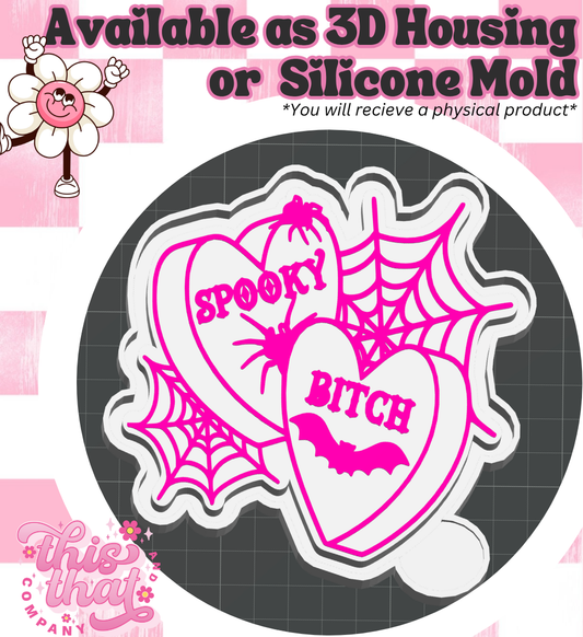 Freshie | Silicone Mold | Spooky Webby Hearts