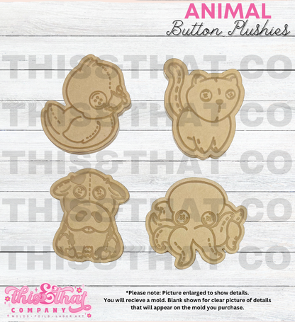 Silicone Mold For Resin | Animal Button Plushies Mold