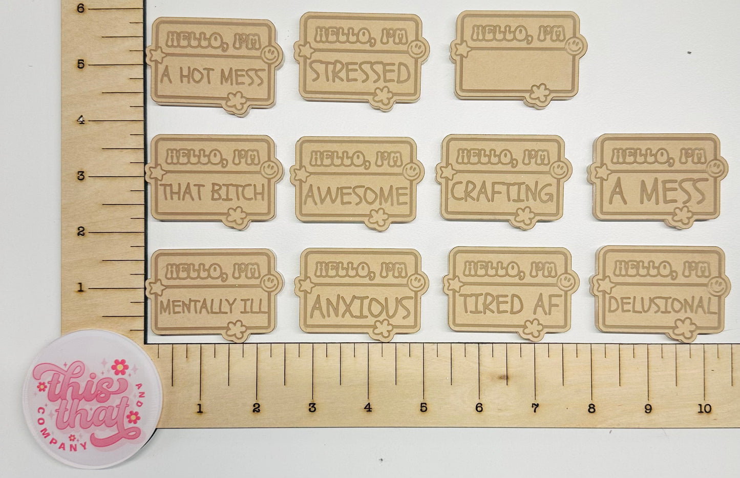 Silicone Mold For Resin |  "Hello, Im" Name Badge Flats