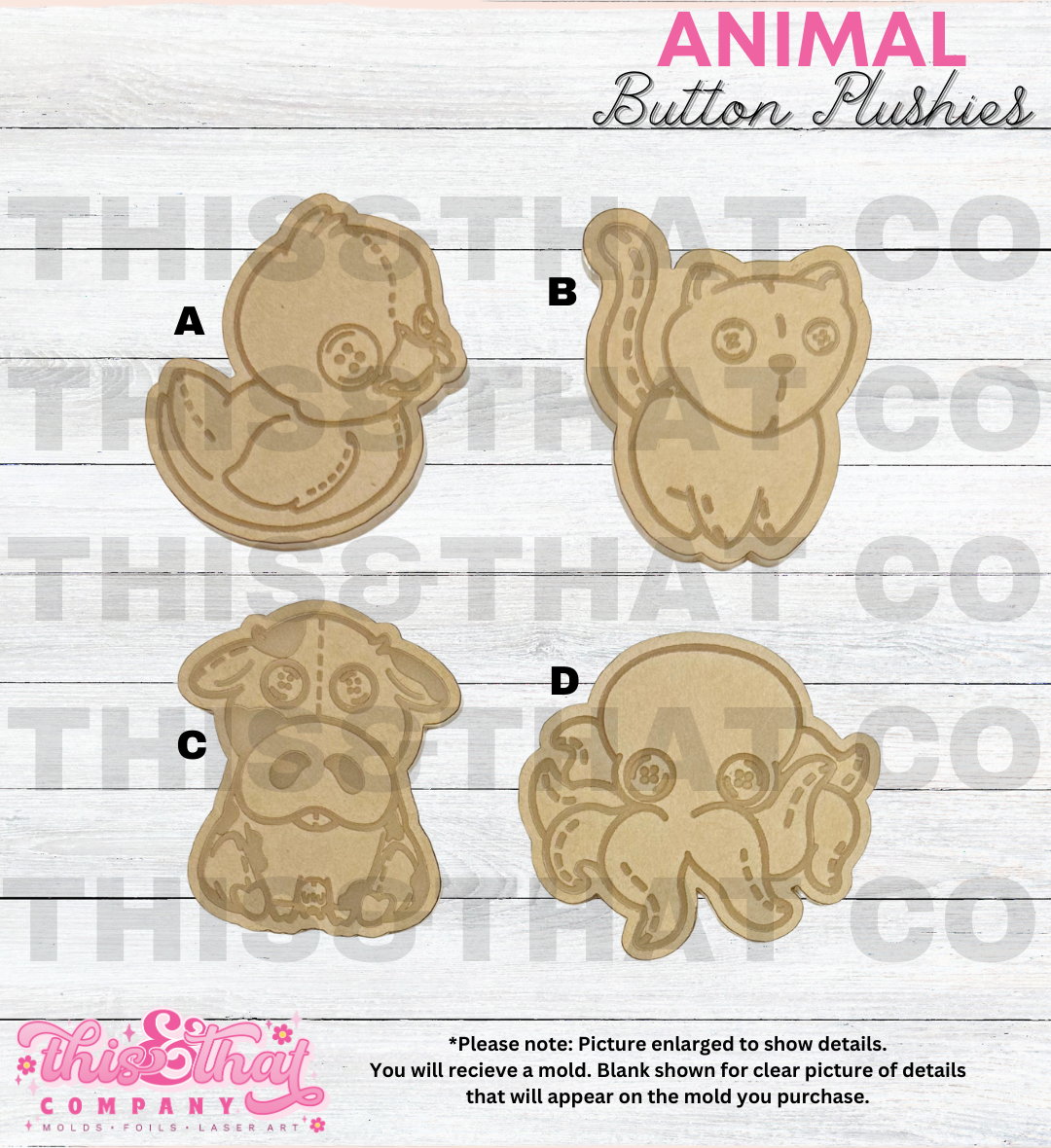 Silicone Mold For Resin | Animal Button Plushies Mold