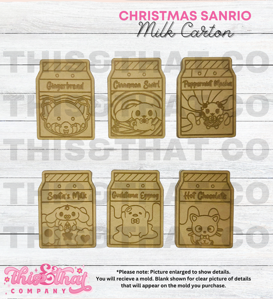 Silicone Mold For Resin |  Kawaii Christmas Milk Cartoons