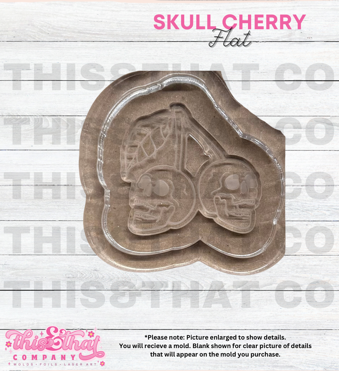 Silicone Mold For Resin | Skull Cherry Flat