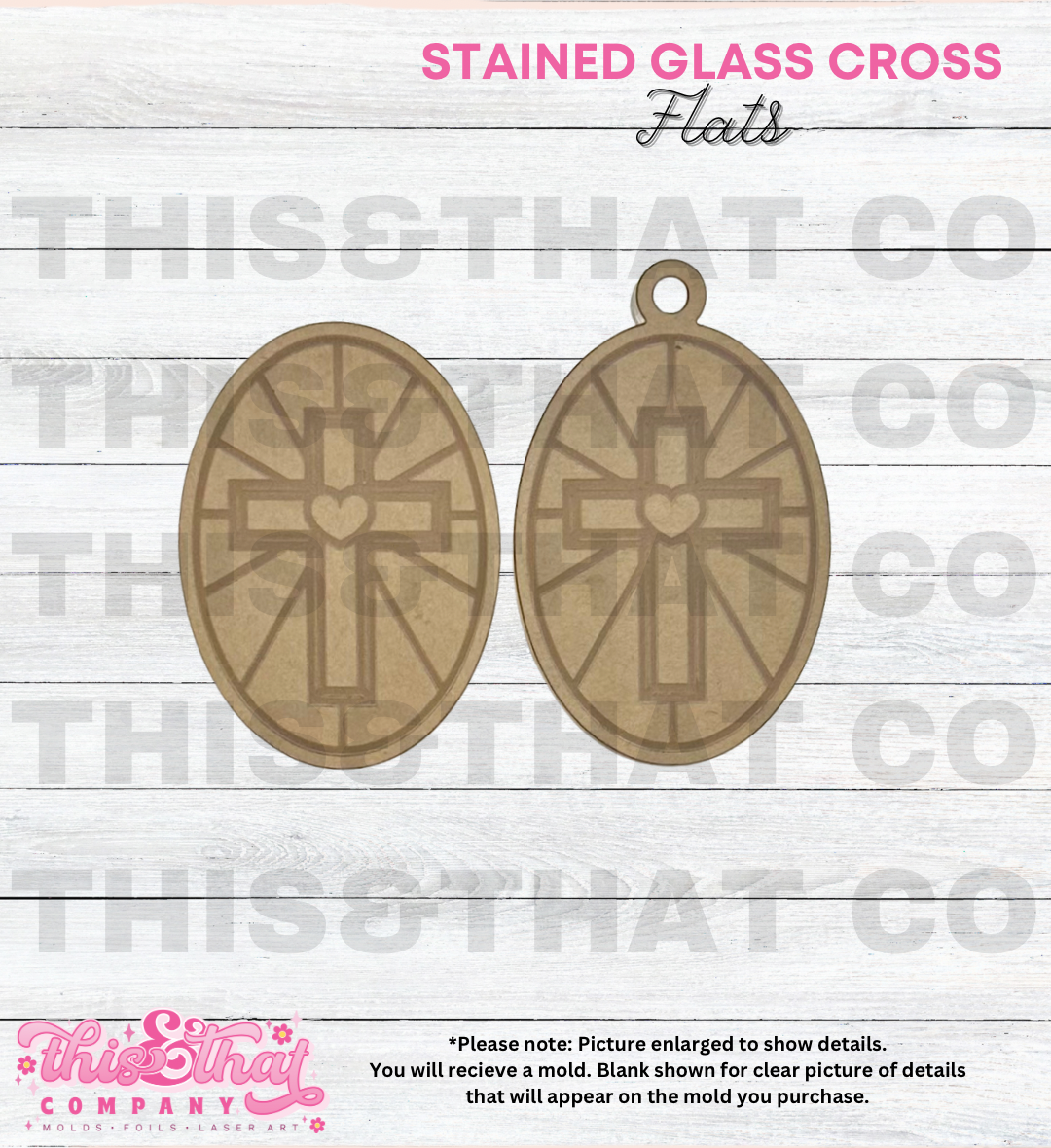 Silicone Mold For Resin | Stained Glass Cross Flat/ Keychain