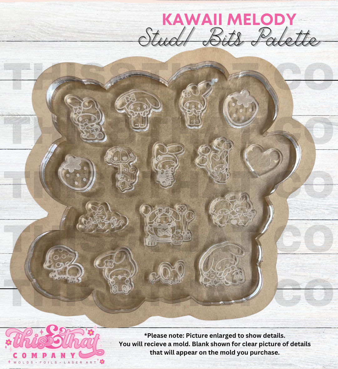 Silicone Mold for Resin | Kawaii White Bunny Rabbit Stud/ Bit Palette