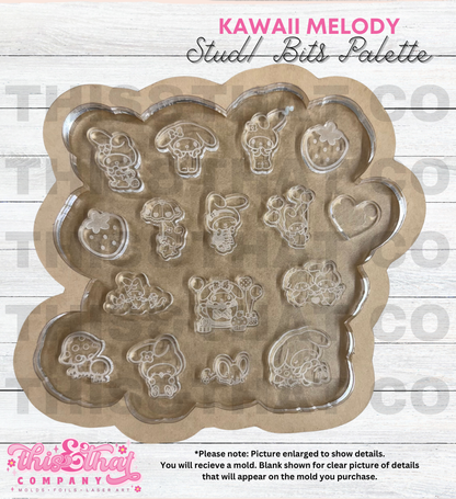 Silicone Mold for Resin | Kawaii White Bunny Rabbit Stud/ Bit Palette