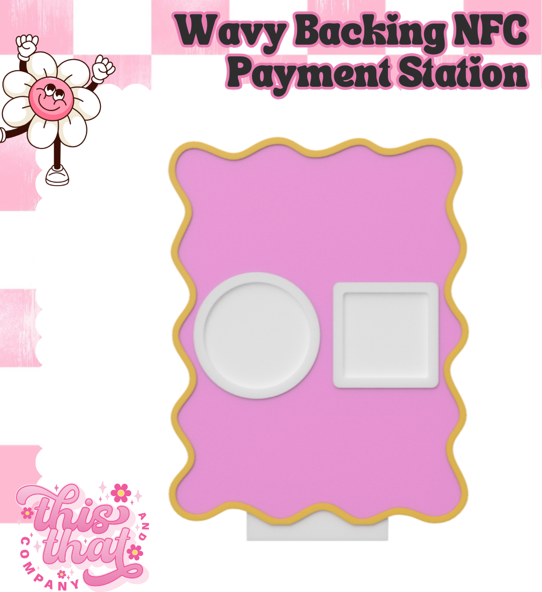 3D Print | Payment Station | FULLY CUSTOMIZABLE | Wavy Backing