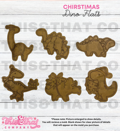 Silicone Mold For Resin |  Christmas Dinos