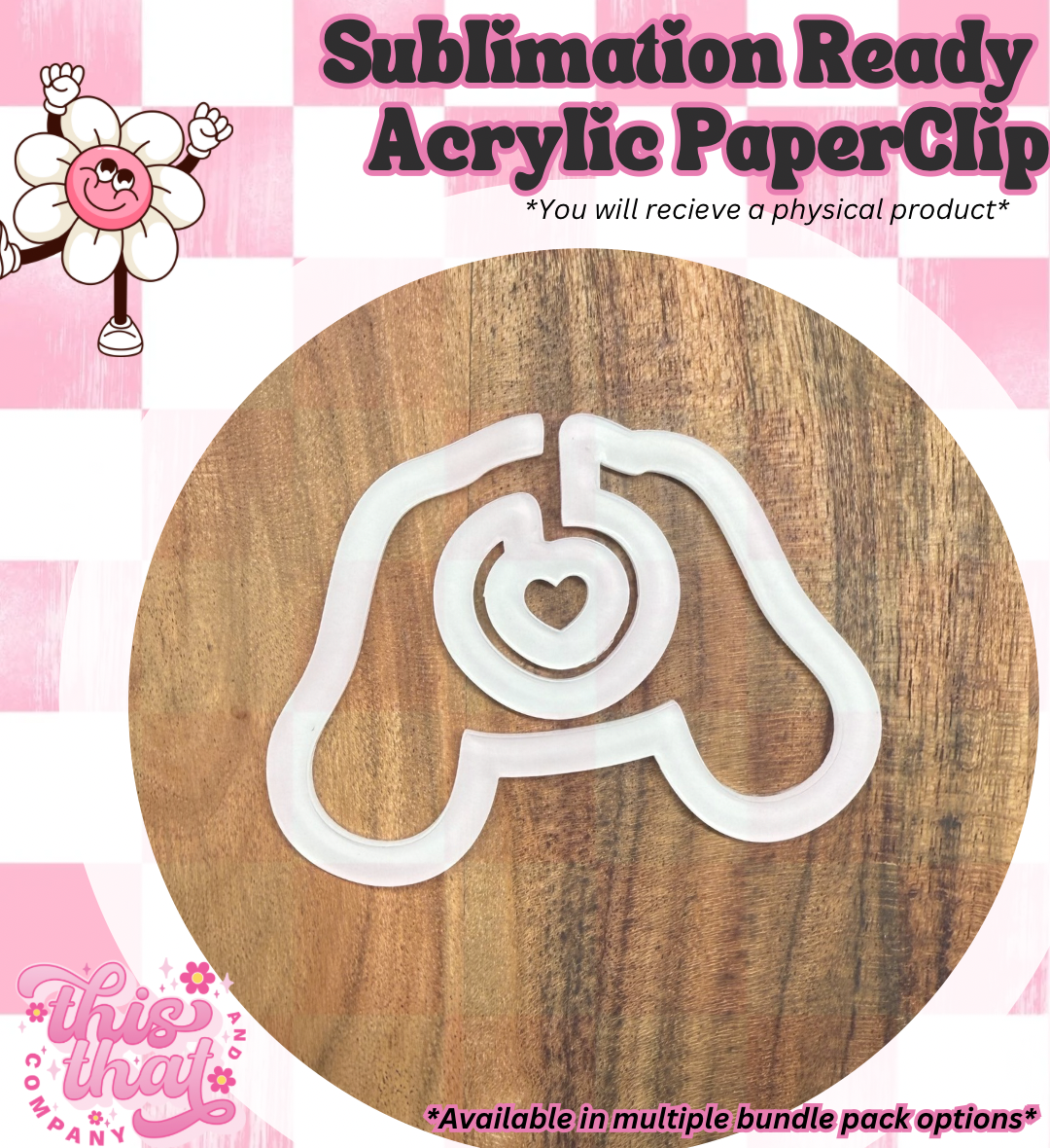 Sublimation Blanks | Sublimation Paper Clip | Acrylic Paper Clip | San White Puppy