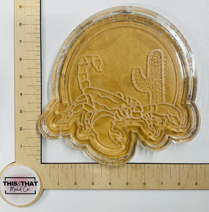 Silicone Mold For Resin |  Scorpion Tray / Lipped Coaster