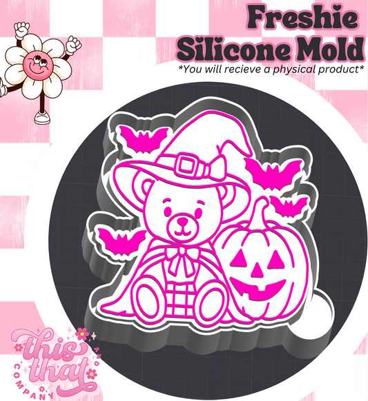 Freshie | Silicone Mold | Batty Pumpkin Bear