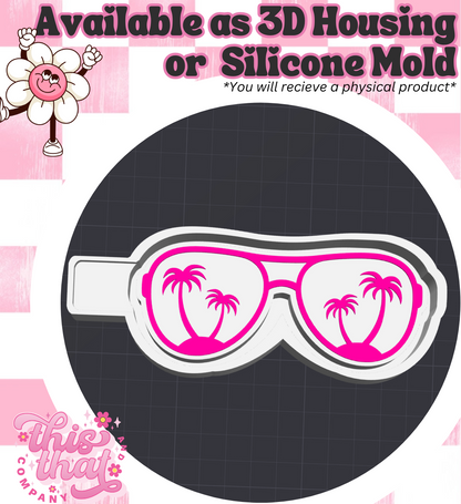 Freshie | Silicone Mold | Palm Tree Sunglasses