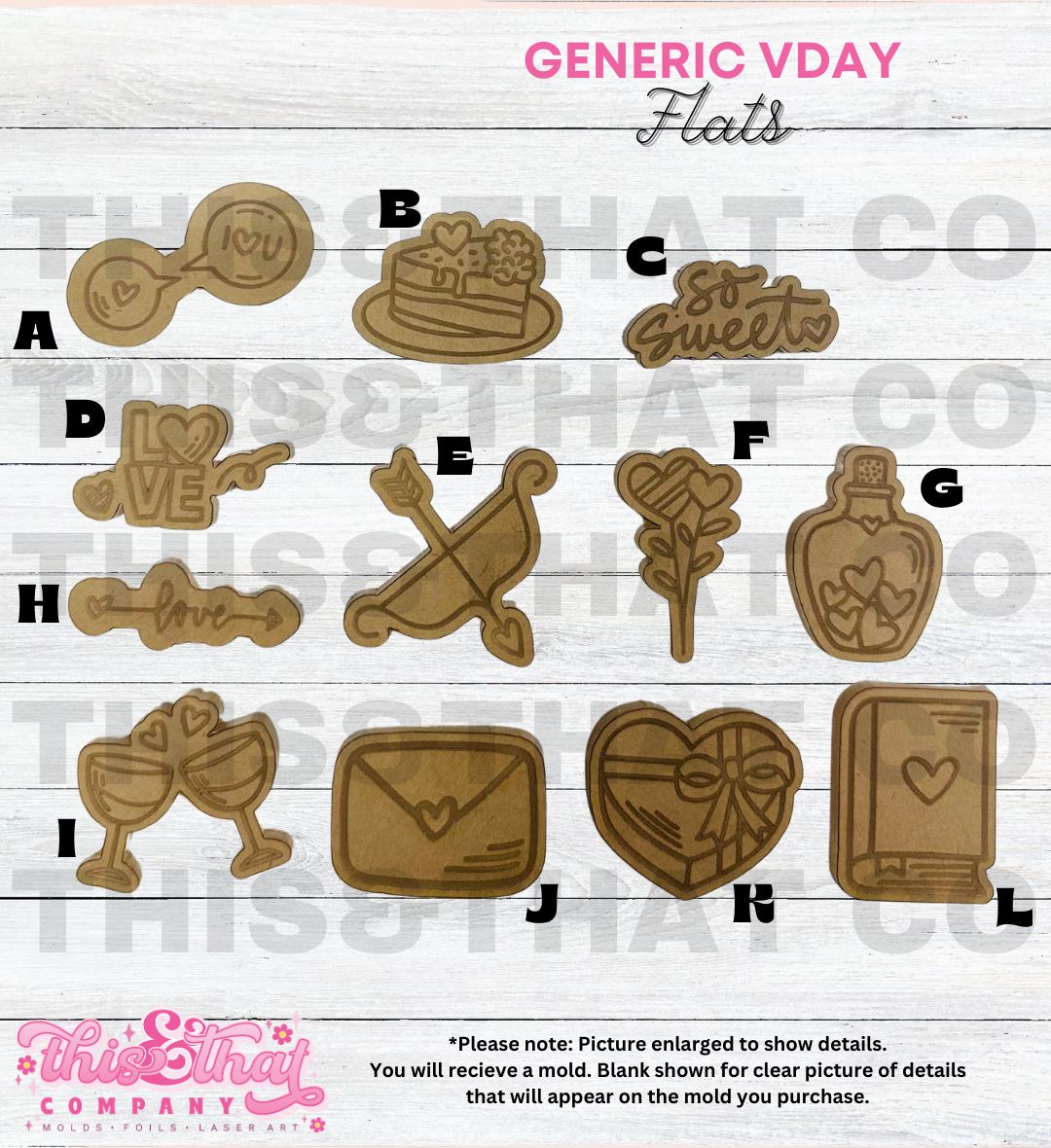 Silicone Mold For Resin | Generic VDay Flats