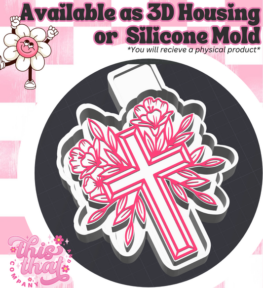 Freshie | Silicone Mold | Floral Cross