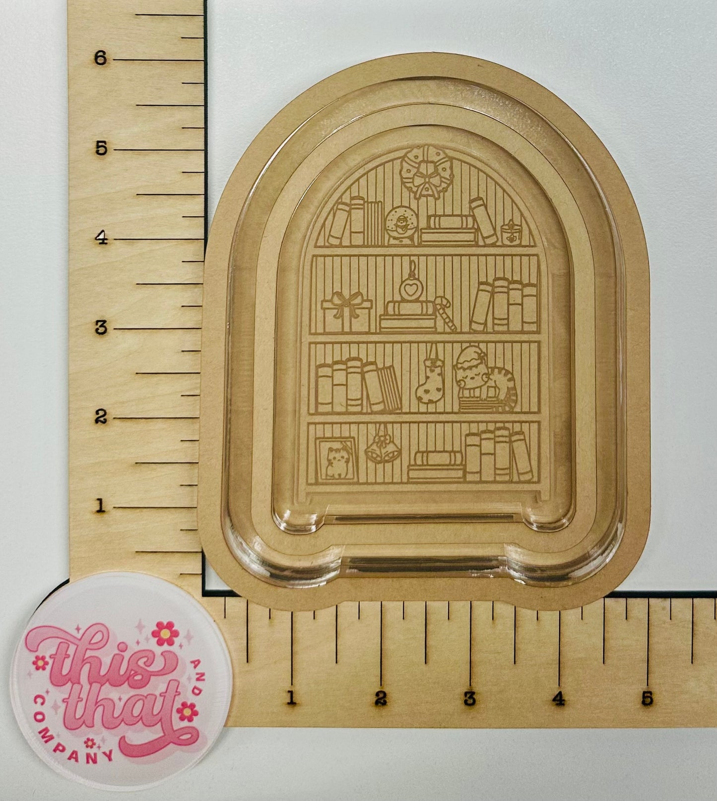 Silicone Mold For Resin |  Christmas Bookshelf Tray / Lipped Coaster