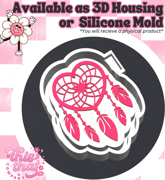 Freshie | Silicone Mold | Heart Dream Catcher