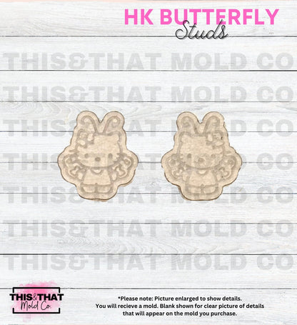 Silicone Mold For Resin | Butterfly Cat Studs / Bits