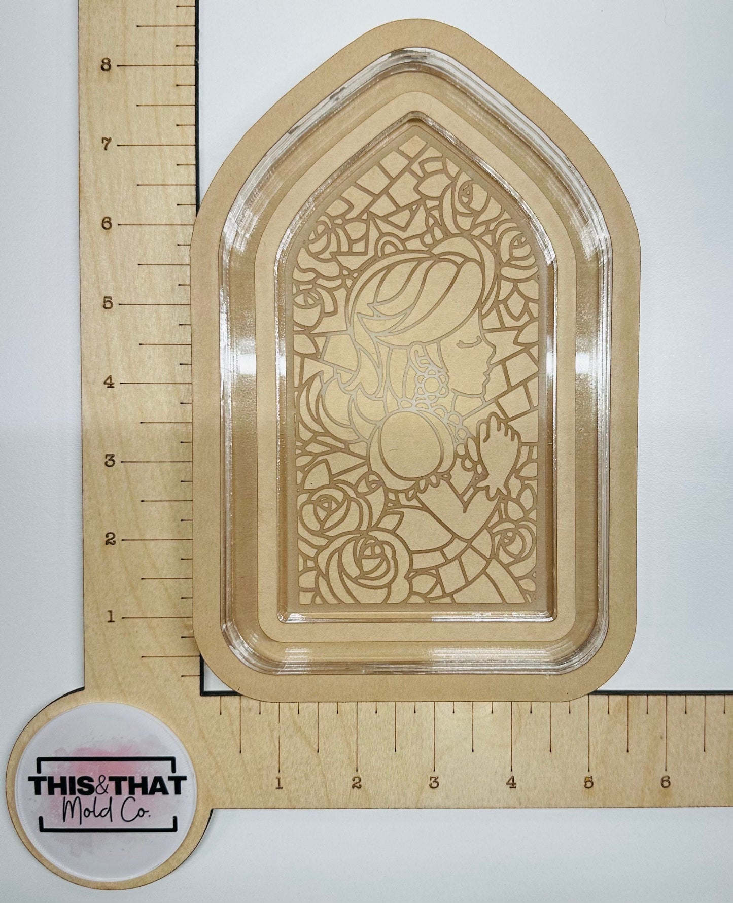Silicone Mold For Resin | Princess Stained Glass Tray/ Lipped Coaster