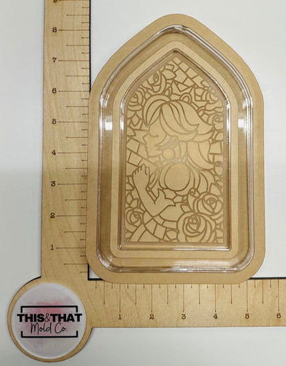Silicone Mold For Resin | Princess Stained Glass Tray/ Lipped Coaster