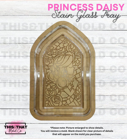 Silicone Mold For Resin | Princess Stained Glass Tray/ Lipped Coaster