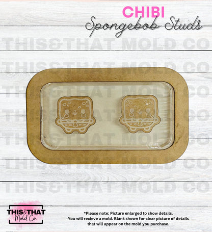 Silicone Mold For Resin | Chibi Sponge Guy Studs