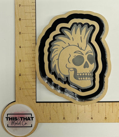 Silicone Mold For Resin | 'Punk Skull' Lipped Coaster/Tray