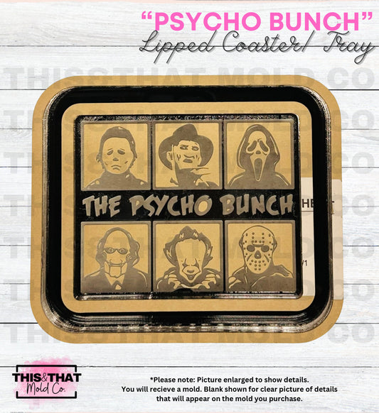 Silicone Mold for Resin | "Psycho Bunch" Lipped Coaster/Tray