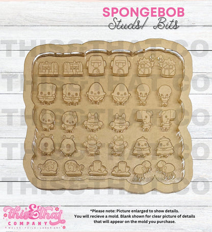 Silicone Mold For Resin | Sponge Guy Studs/ Bits