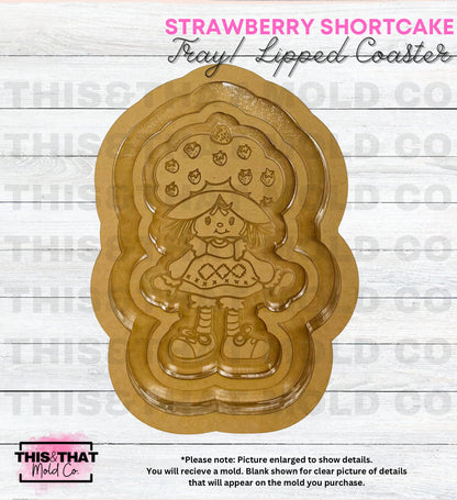 Silicone Mold For Resin | Strawberry Girl Lipped Coaster/Tray