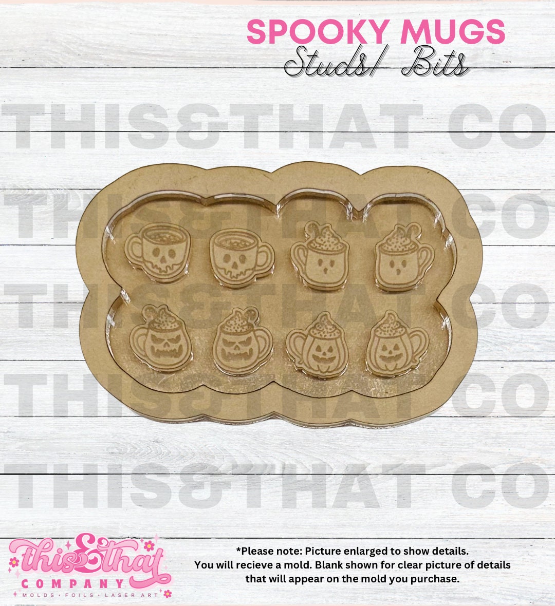 Silicone Mold For Resin | Spooky Halloween Mugs Studs/ Bits
