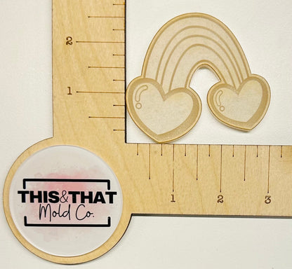 Silicone Mold | Rainbow Heart Flat