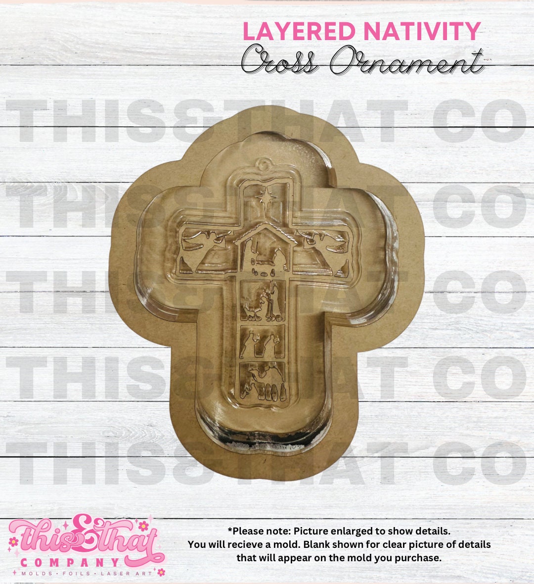 Silicone Mold for Resin | Layered Nativity Cross Ornament