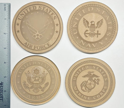 Silicone Mold For Resin | Military Branches Cup Coaster