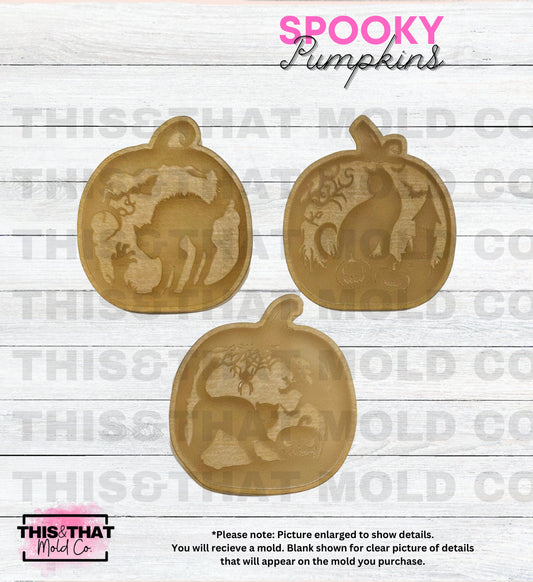 Silicone Mold For Resin | Pumpkin Cat Scene